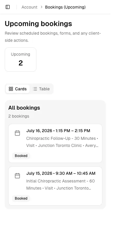 Chiropractic software showing mobile.