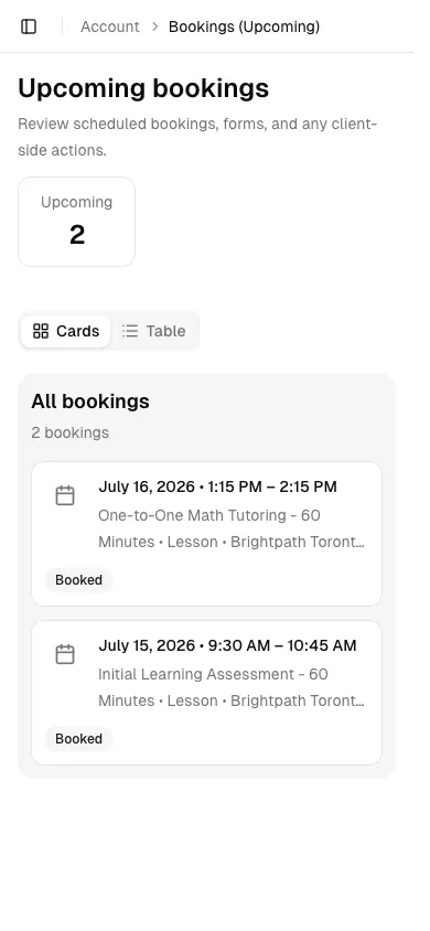 Tutoring software showing mobile.
